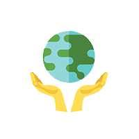 hands holding earth icon
